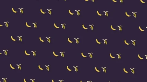 Colorful fruit pattern of fresh yellow bananas. Seamless pattern with banana Stock-Footage 167475285