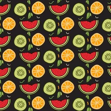 Colorful Fruit Pattern Stock Illustration