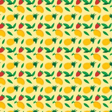 Colorful Fruit Pattern Stock Illustration