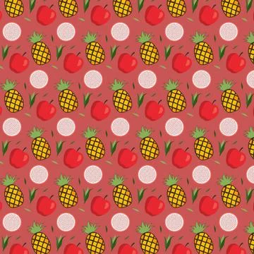 Colorful Fruit Pattern Illustration Stock Illustration