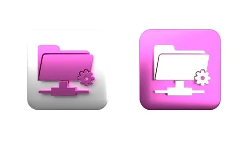 Colorful FTP settings folder icon isolated on white background. Software up.. Stock Illustration