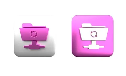Colorful FTP sync refresh icon isolated on white background. Software updat.. 库存插图