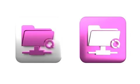 Colorful FTP sync refresh icon isolated on white background. Software updat.. 스톡 일러스트