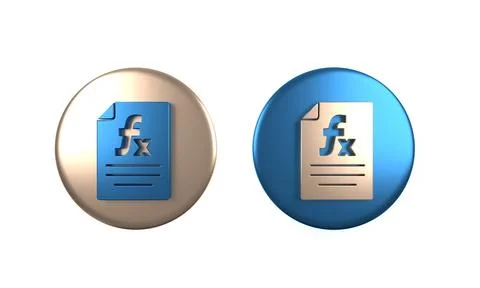 Colorful Function mathematical symbol icon isolated on white background. Ci.. Stock Illustration