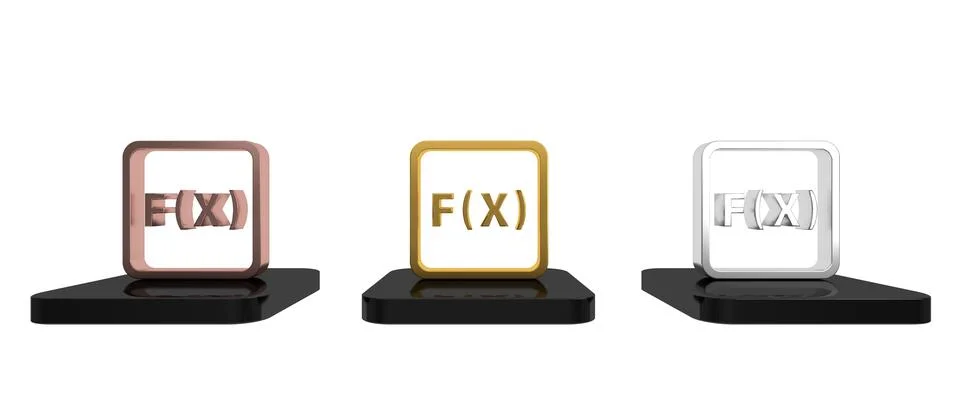 Colorful Function mathematical symbol icon isolated on white background. Mi.. Stock Illustration