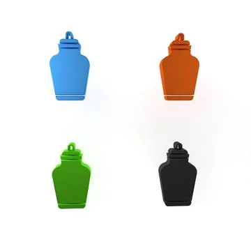 Colorful Funeral urn icon isolated on white background. Cremation and buria.. Stock Illustration
