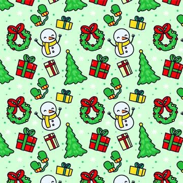 Colorful funny christmas pattern Stock Illustration