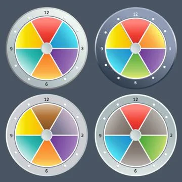Colorful future clock Stock Illustration