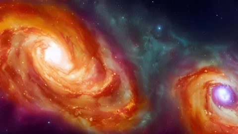 Colorful Galaxies in Motion Stock Footage 247135595