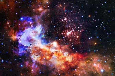 Colorful galaxy in outer space. Elements of this image furnished by NASA Stock Illustration