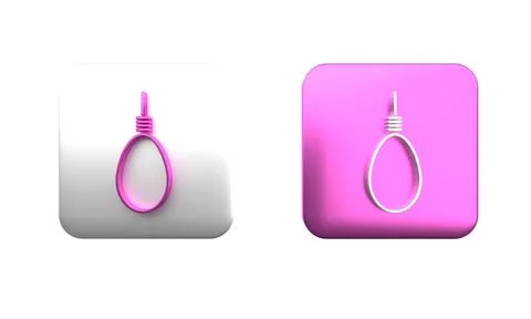 Colorful Gallows rope loop hanging icon isolated on white background. Rope .. 스톡 일러스트