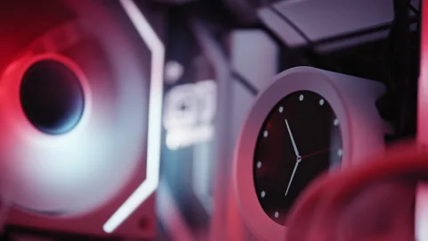 Colorful Gaming Computer Interior Closeup Stock Footage 243904649