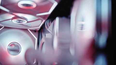 Colorful Gaming Computer Interior Red White Stock Footage 243904670