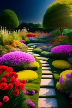 Colorful garden Illustrazione stock