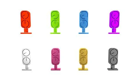 Colorful Gauge scale icon isolated on white background. Satisfaction, tempe.. Stock Illustration
