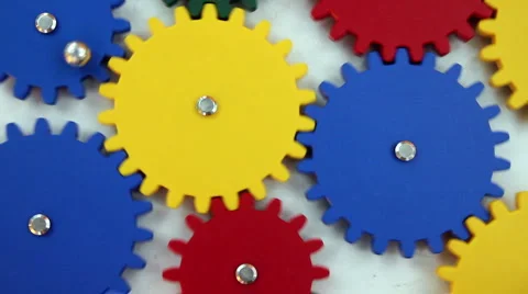 Colorful Gears Stock Footage