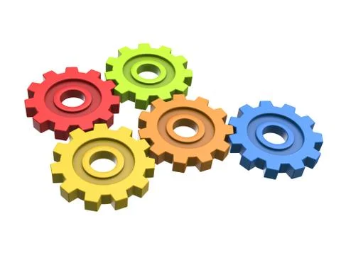 Colorful gears - low angle view Stock Illustration