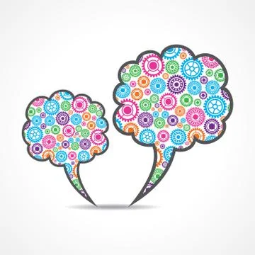 Colorful gears make a message bubble stock vector 스톡 일러스트