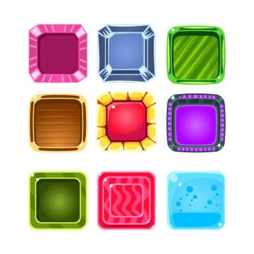 Colorful Gems Flash Game Element Templates Design Collection With Colorful Stock Illustration