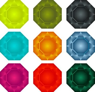 Colorful gems Illustrazione stock