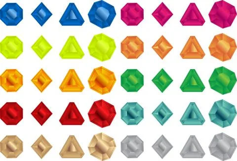 Colorful gems Stock Illustration