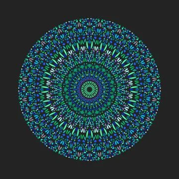 Colorful gemstone pattern mandala art - geometrical vector graphic Stock Illustration