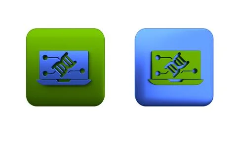 Colorful Genetic engineering modification on laptop icon isolated on white .. Stock Illustration