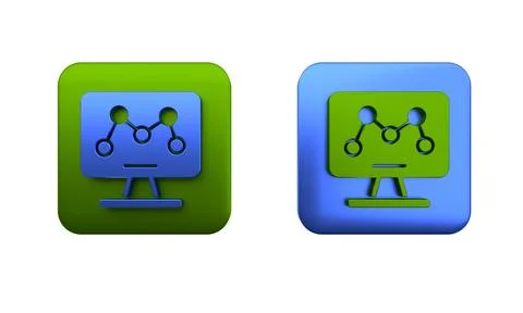 Colorful Genetic engineering modification on laptop icon isolated on white .. 스톡 일러스트
