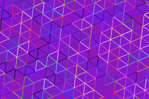 Colorful geometric 3d cube pattern with neon outlines 库存插图