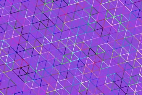 Colorful geometric 3d cubes pattern with neon lines Stock Illustration