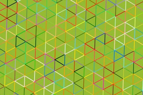 Colorful geometric 3d cubes pattern on green background Stock Photos