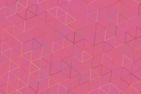 Colorful geometric 3d cubes pattern on pink background Foto stock