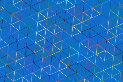 Colorful geometric 3d cubes pattern on blue background Stock Photos