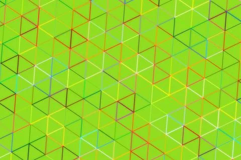 Colorful geometric 3d cubes pattern on green background Stock Photos
