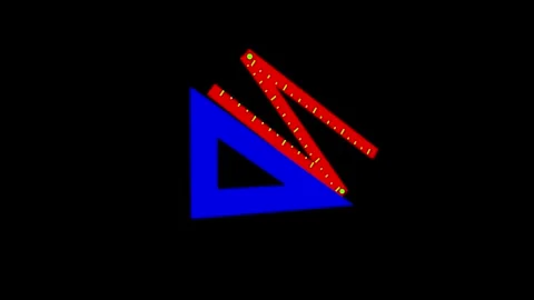 Colorful Geometric Abstract Art with Blue and Red Elements Stock Footage 341921653