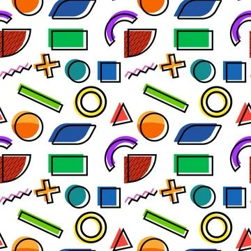 Colorful Geometric Abstract Seamless Pattern Stock Illustration