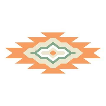 Colorful Geometric Aztec Design Element Stock Illustration