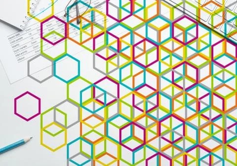Colorful geometric backdrop Stock Illustration