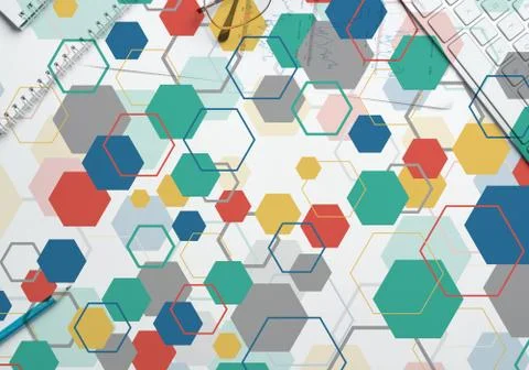 Colorful geometric backdrop 스톡 일러스트