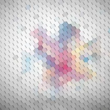Colorful geometric background, abstract hexagonal pattern vector Stock Illustration