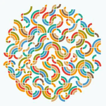 Colorful geometric background as circular plot. Isolated. Ilustración de archivo