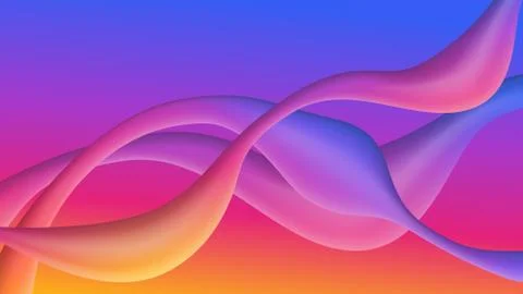 Colorful geometric background with fluid gradient 3D flow shapes composition Stock Illustration