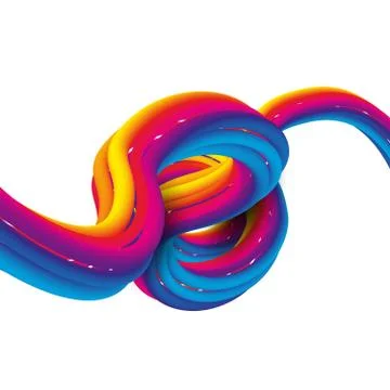 Colorful geometric background with fluid gradient 3D flow shapes composition Stock Illustration