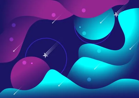 Colorful geometric background. Fluid shapes composition. Gradient vector art  Stock Illustration