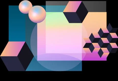 Colorful geometric background. Forms of composition. Place for advertisement, Stock Illustration