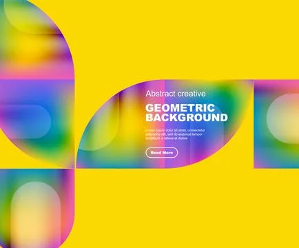 A colorful geometric background with a yellow background Stock Illustration