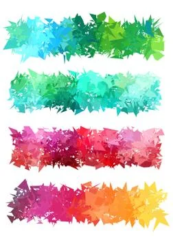 Colorful geometric banner, vector set Stock Illustration