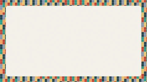 Colorful geometric border frame with empty white center Illustrazione stock