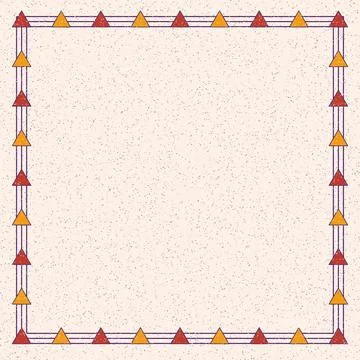 Colorful geometric border with triangular shapes in pink and yellow illustr.. Stock Illustration