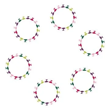 Colorful Geometric Circle Frames Set. Illustrazione stock